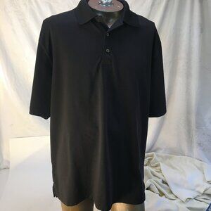 Men's Grand Slam Performance Black Golf Polo Shirt Adult 3 Buttons Size XL